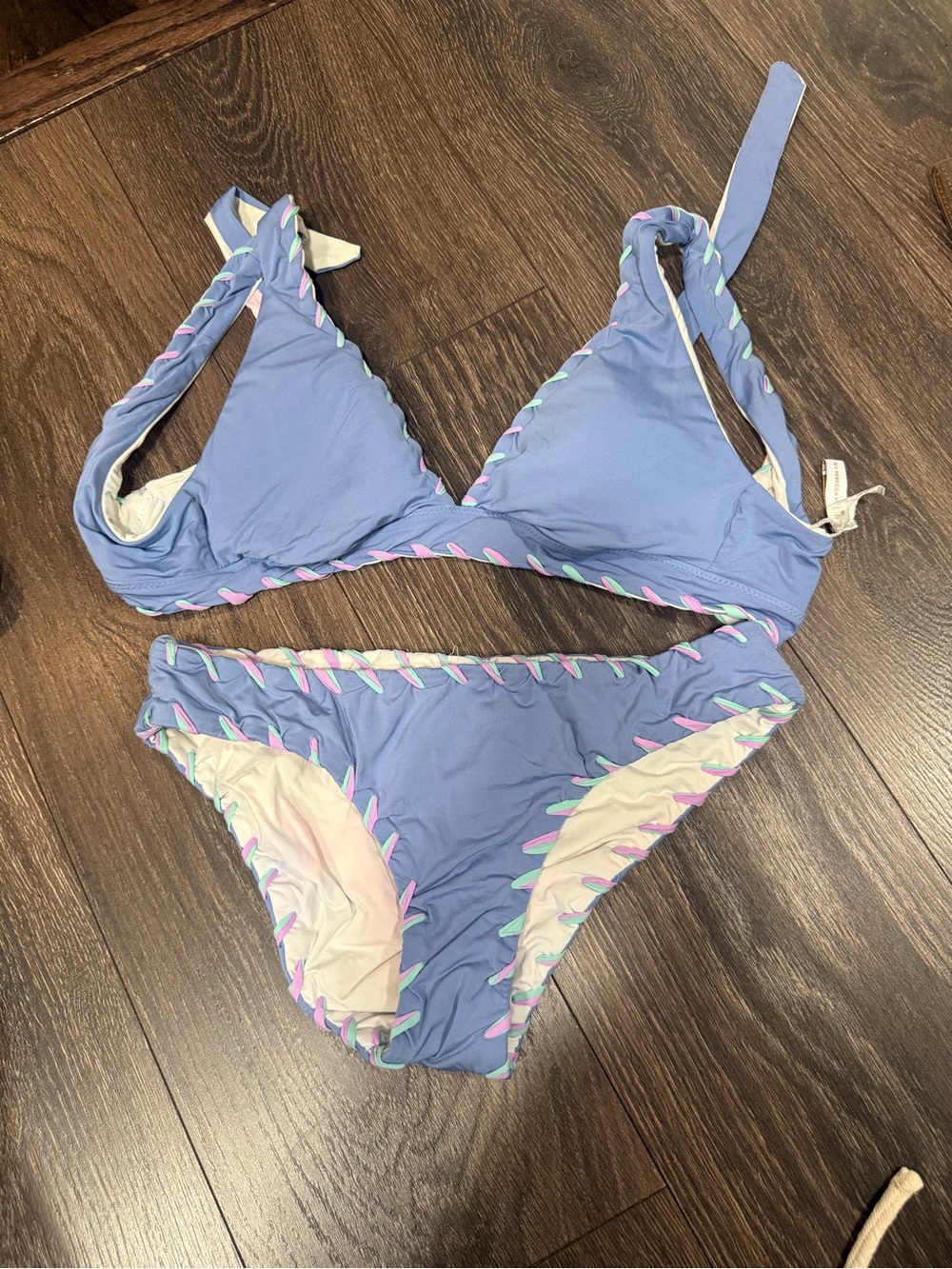 BECCA Lavender Bikini with Pink and Mint Trim